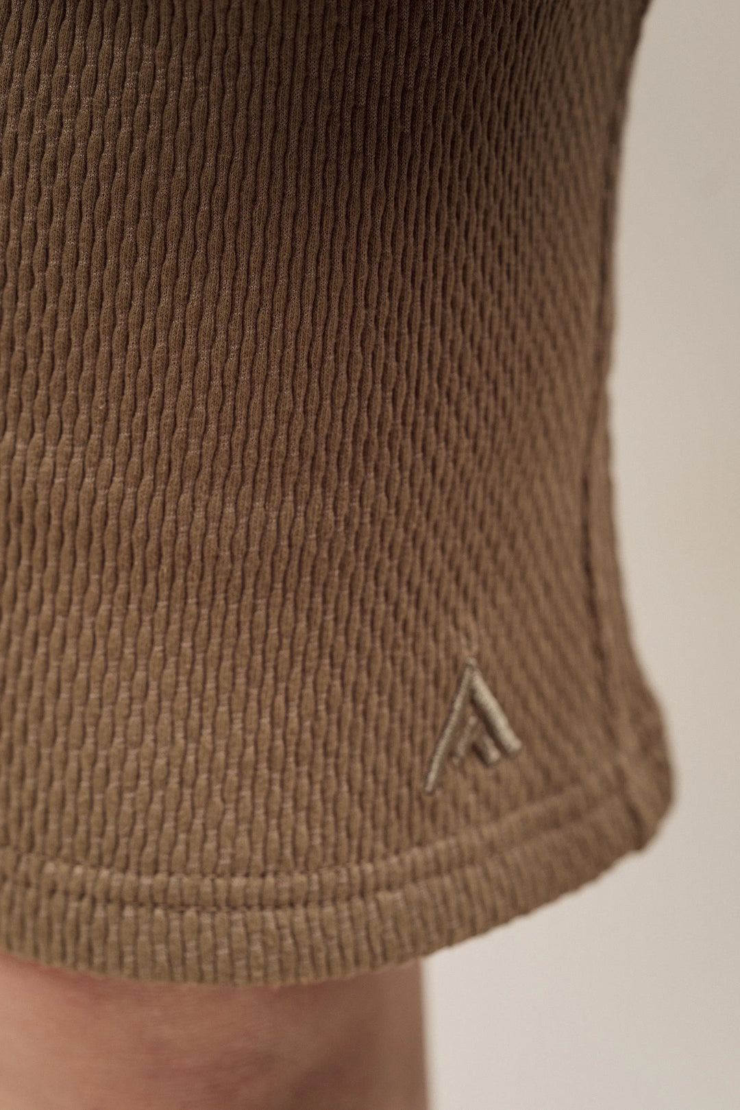 Junior Popcorn Textured Shorts Khaki