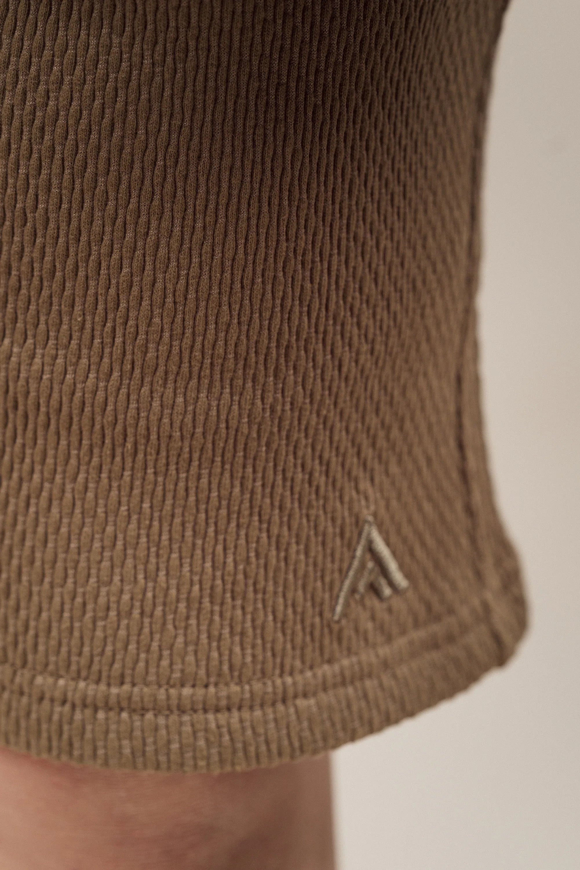 Junior Popcorn Textured Shorts Khaki