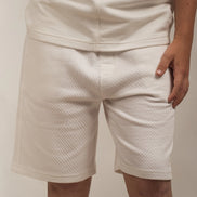 Junior Popcorn Textured Shorts White