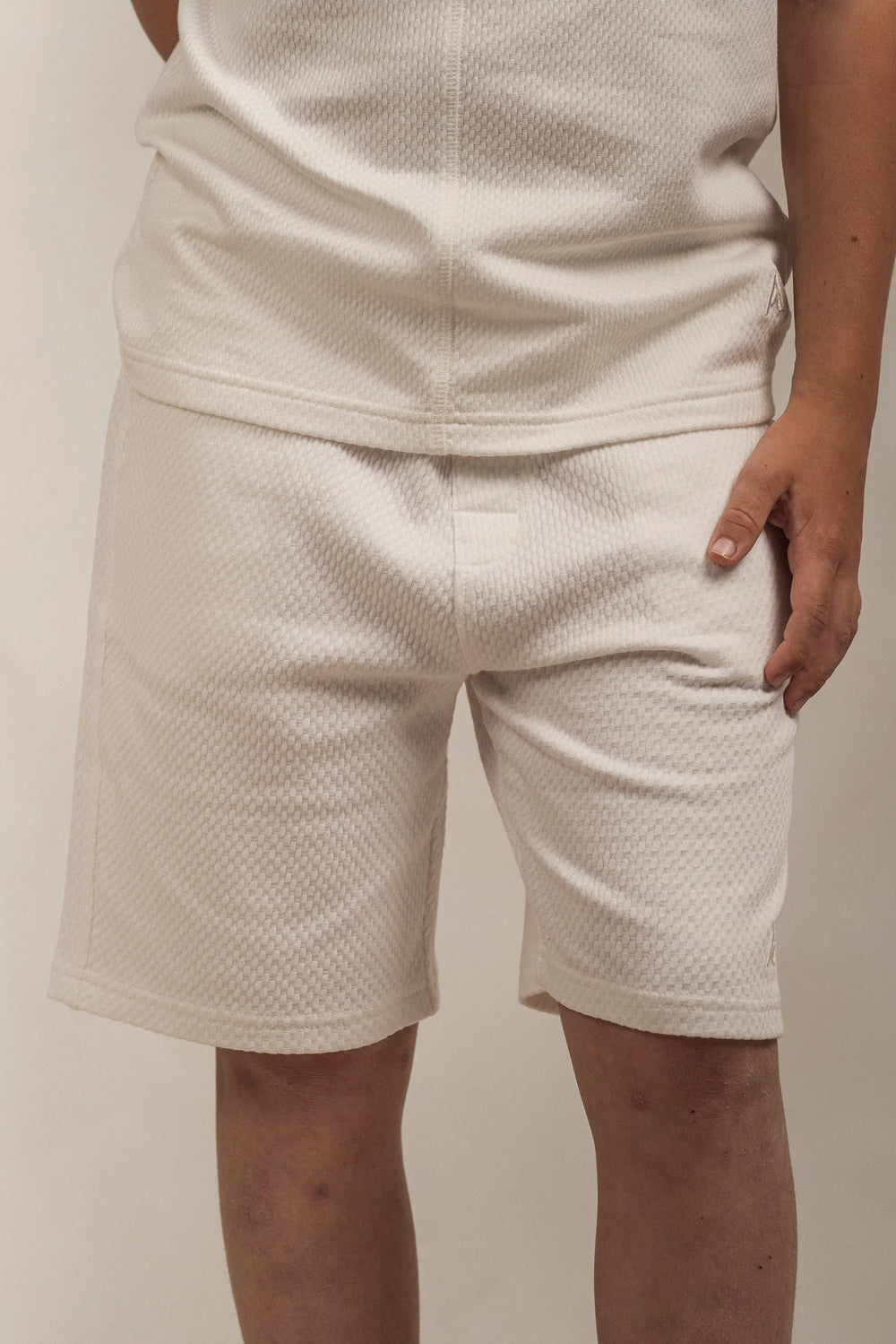 Junior Popcorn Textured Shorts White