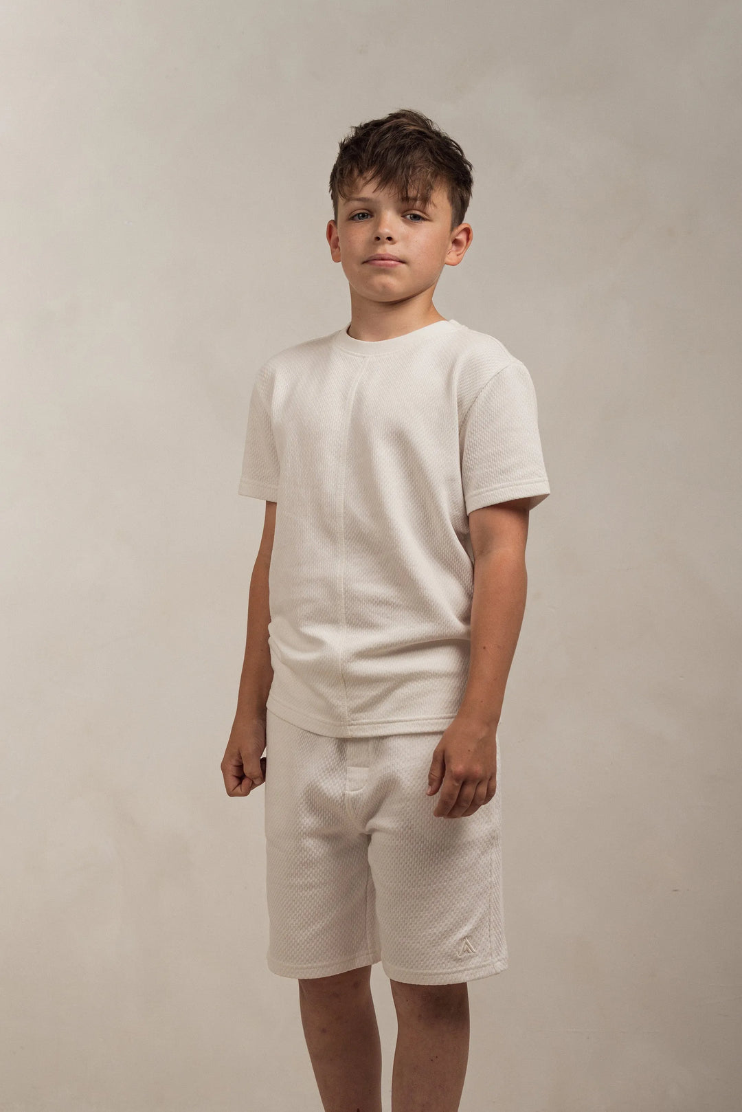 Junior Popcorn Textured T-Shirt White