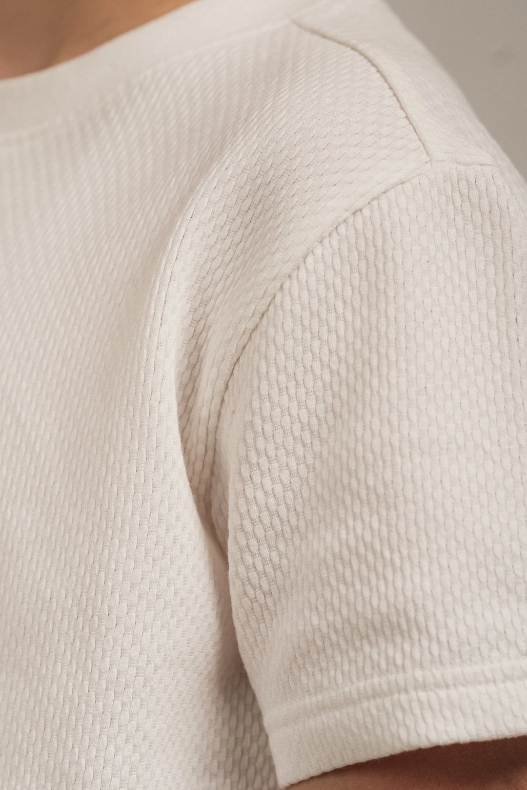 Junior Popcorn Textured T-Shirt White