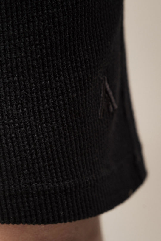Junior Waffle Textured Shorts Black