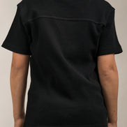 Junior Waffle Textured T-Shirt Black