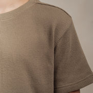 Junior Waffle Textured T-Shirt Khaki