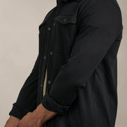 Linen Blend Overshirt Black