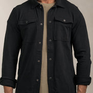 Linen Blend Overshirt Black