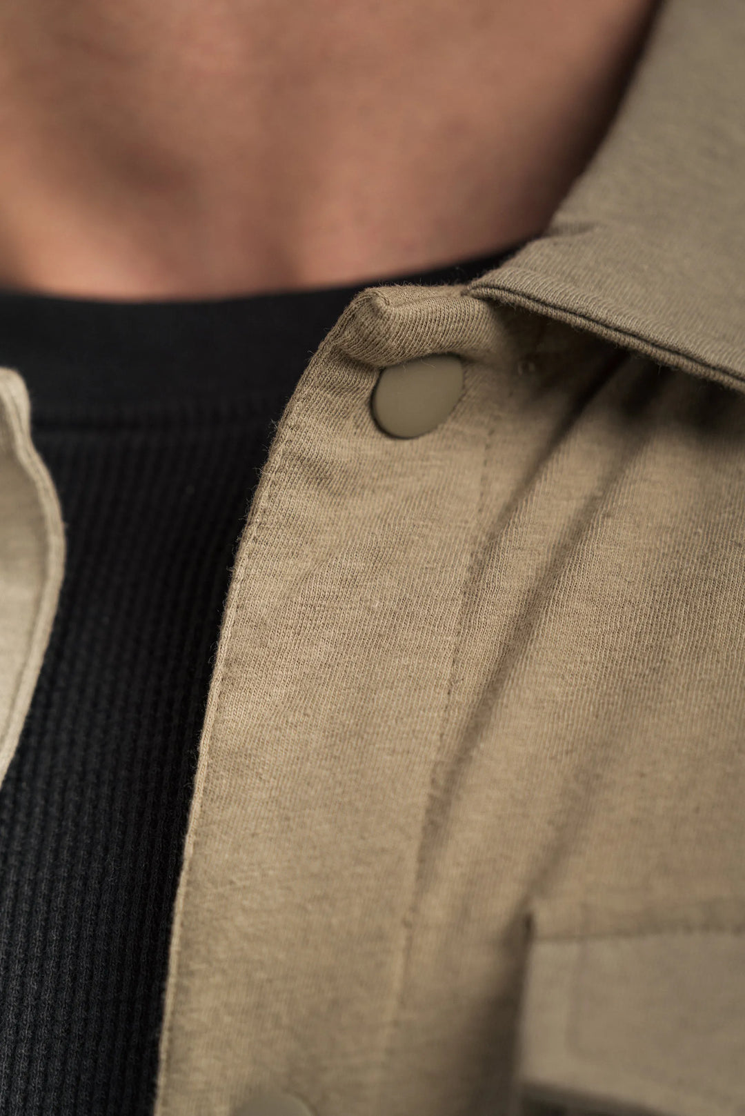Linen Blend Overshirt Khaki