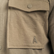 Linen Blend Overshirt Khaki