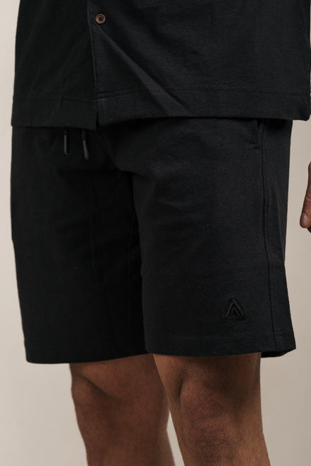 Linen Blend Shorts Black