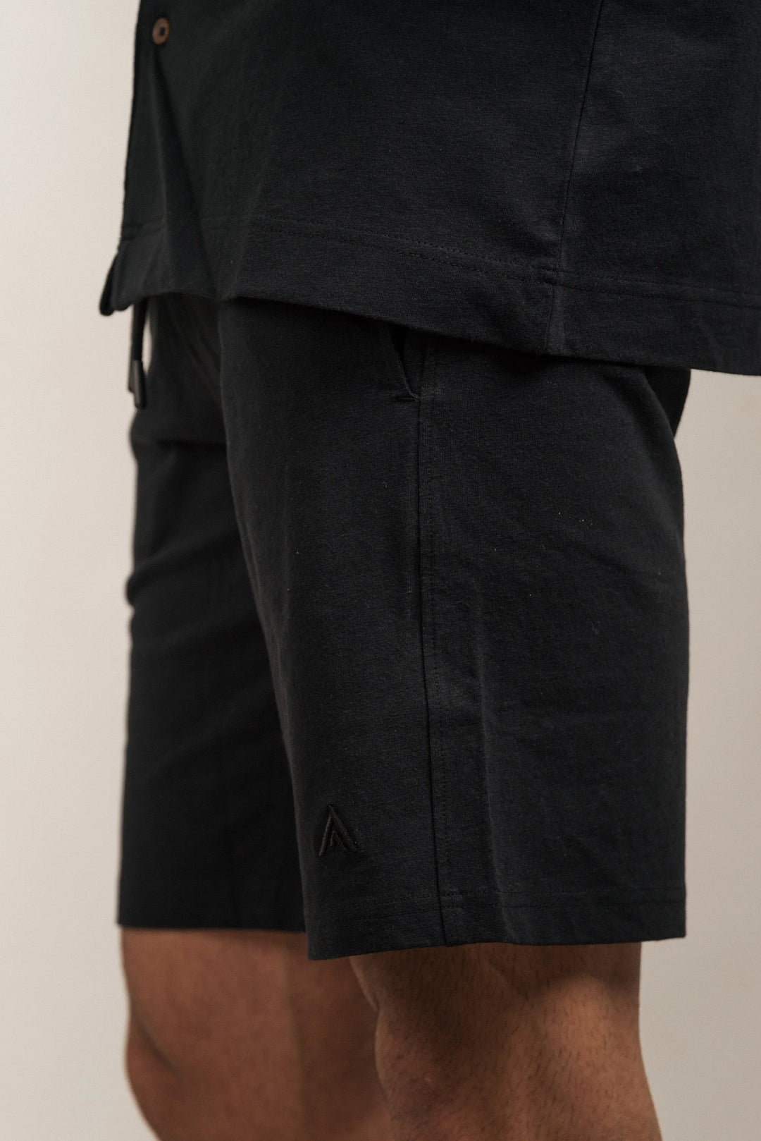 Linen Blend Shorts Black