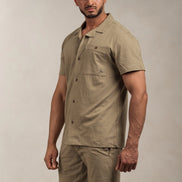 Linen Blend Shorts Khaki