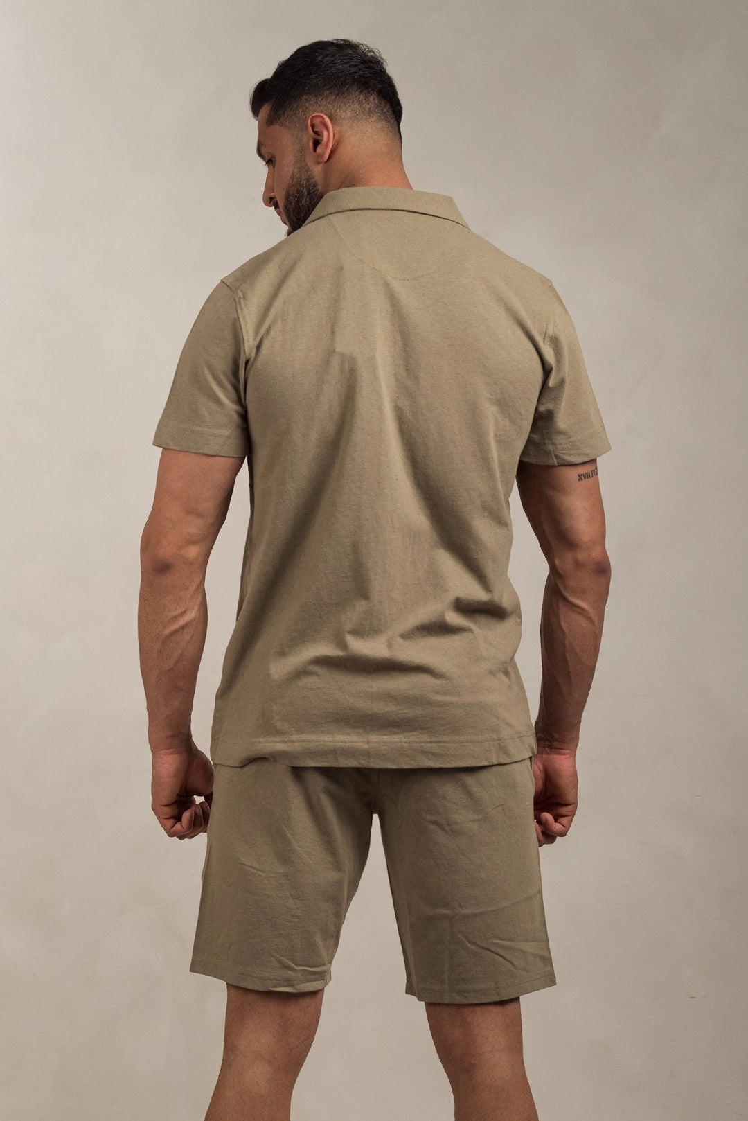 Linen Blend Shorts Khaki