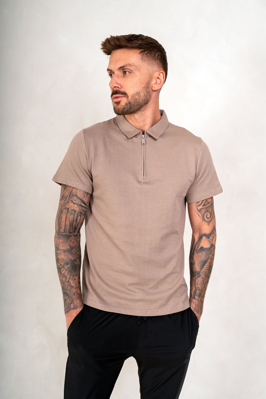 Mens Textured Jersey - Light Brown