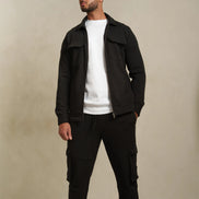 The Black Utility Zip-Through Shacket