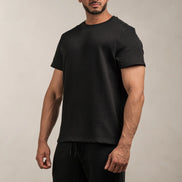 Popcorn Textured Shorts Black
