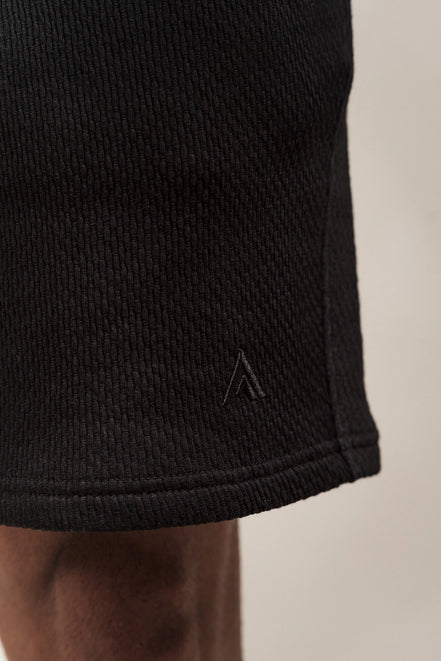 Popcorn Textured Shorts Black