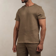 Popcorn Textured Shorts Khaki