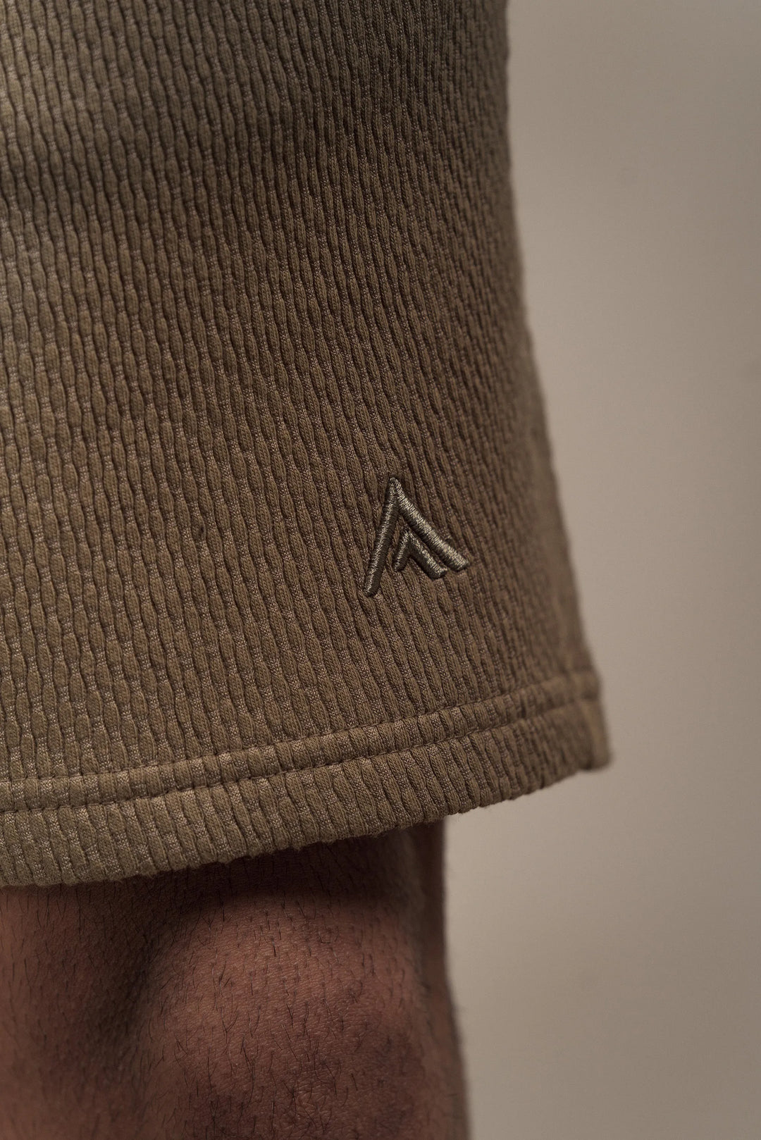 Popcorn Textured Shorts Khaki