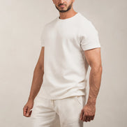 Popcorn Textured Shorts White