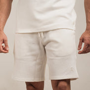 Popcorn Textured Shorts White