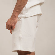 Popcorn Textured Shorts White
