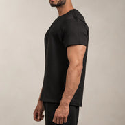 Popcorn Textured T-Shirt Black