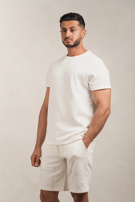 Popcorn Textured T-Shirt White