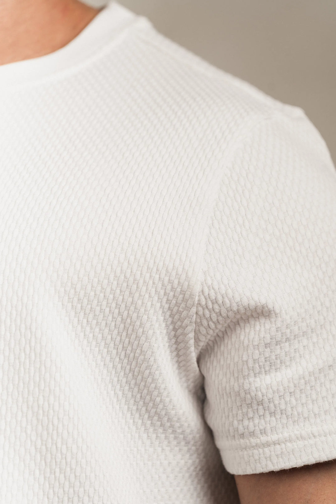 Popcorn Textured T-Shirt White