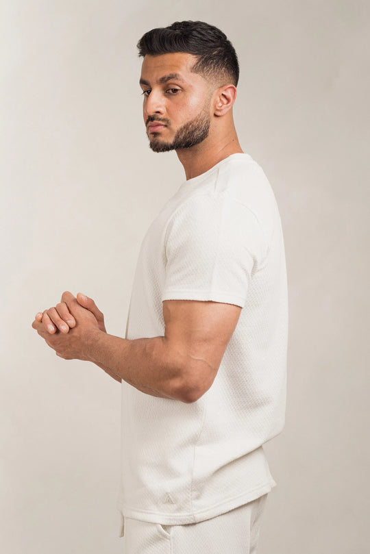Popcorn Textured T-Shirt White