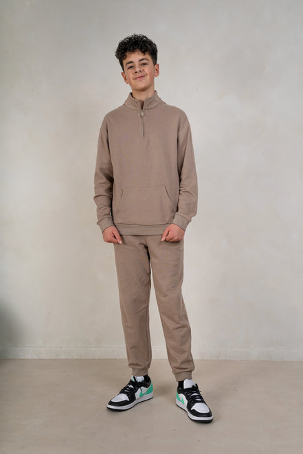 Boys Brushed Joggers - Beige, Boys Joggers