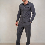 Mens Jersey Twill Shackets - Dark Shadow, Mens Jacket