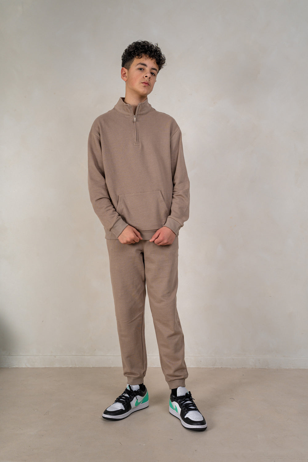 Boys Brushed Joggers - Beige