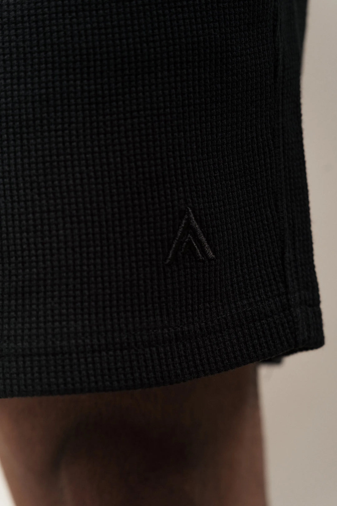Waffle Textured Shorts Black