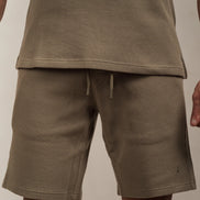 Waffle Textured Shorts Khaki