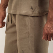 Waffle Textured Shorts Khaki