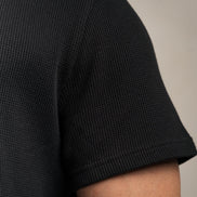 Waffle Textured T-Shirt Black