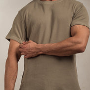 Waffle Textured T-Shirt Khaki