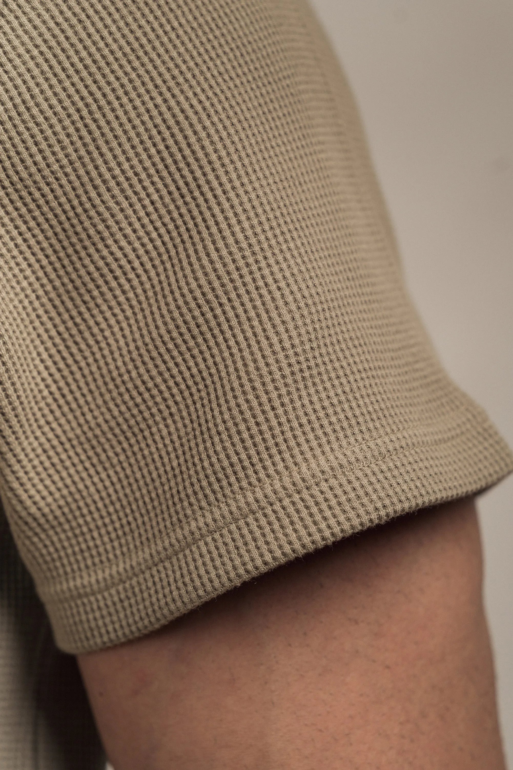 Waffle Textured T-Shirt Khaki