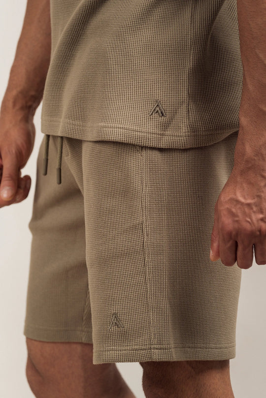 Waffle Textured T-Shirt Khaki